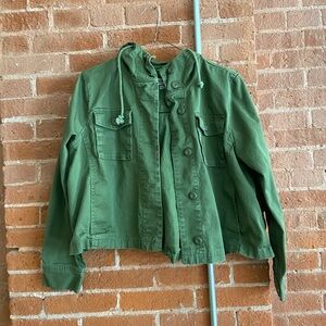 Rhythm Cropped Canvas Hooded Jacket, L